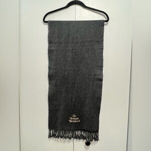 Vivienne Westwood Charcoal Scarf with Fringe